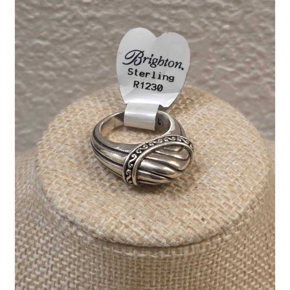 Retired Brighton Sterling Silver Ornate Engraved Signet Ring Size 6 R1230